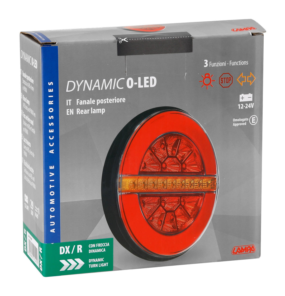 Lampa Dynamic O-Led Luz Trasera LED 3 Funciones 12/24V - Derecha