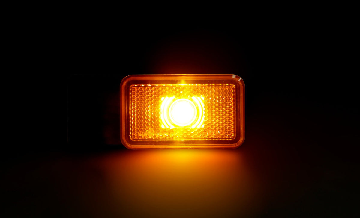 Lampa Luce ingombro con catarifrangente e staffa - 1 Led - 12/24V - Arancio 41561