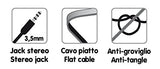 Lampa Phixia, AUX-AUX-Kabel – 120 cm – Schwarz 38900
