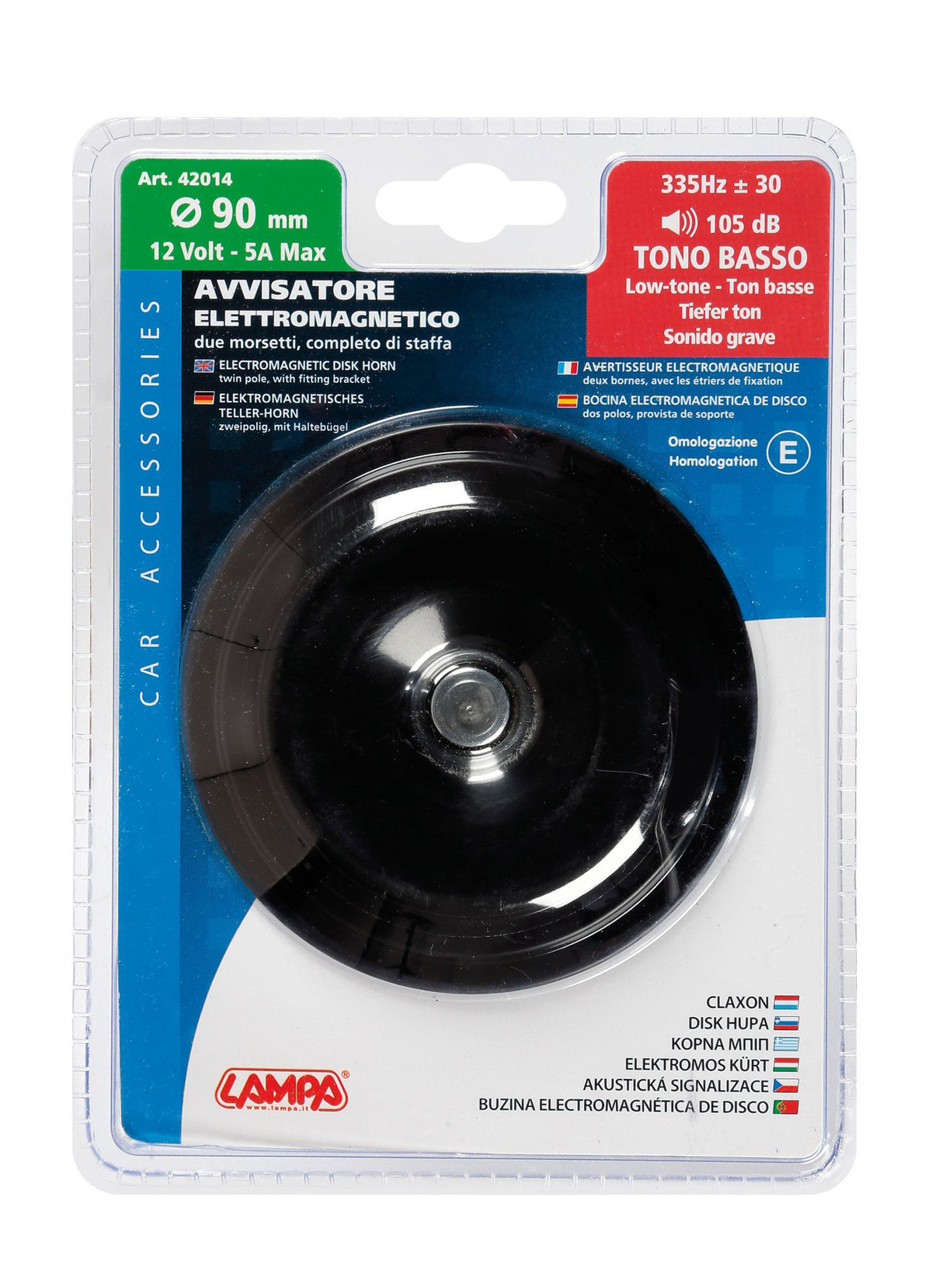 Lampa Avvisatore acustico  90 mm, 12V - Tono basso 42014