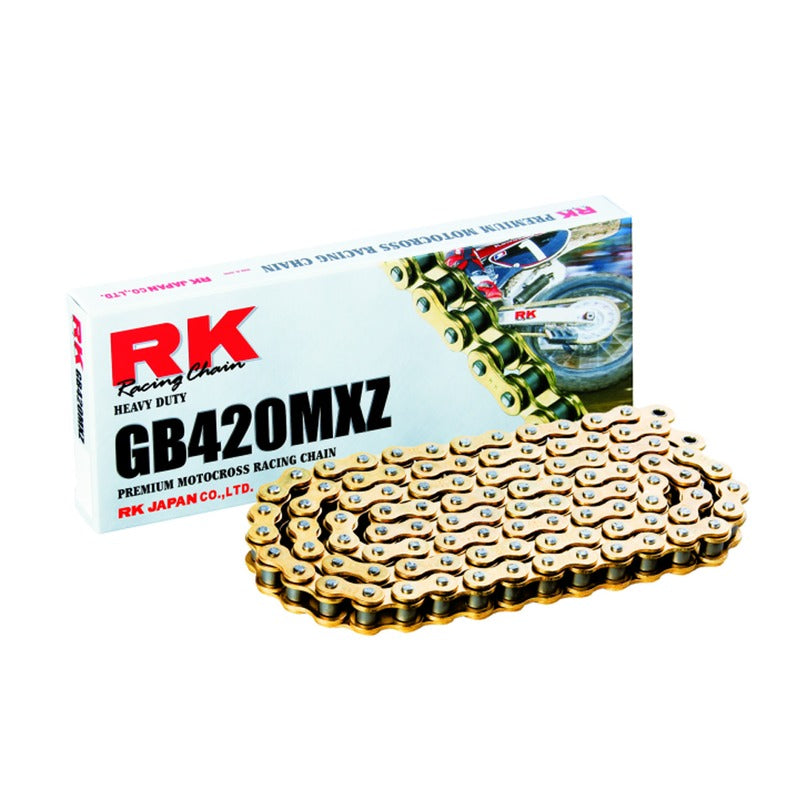 Rk Catena trasmissione moto passo 420Mxz Oro 140 maglie Cl