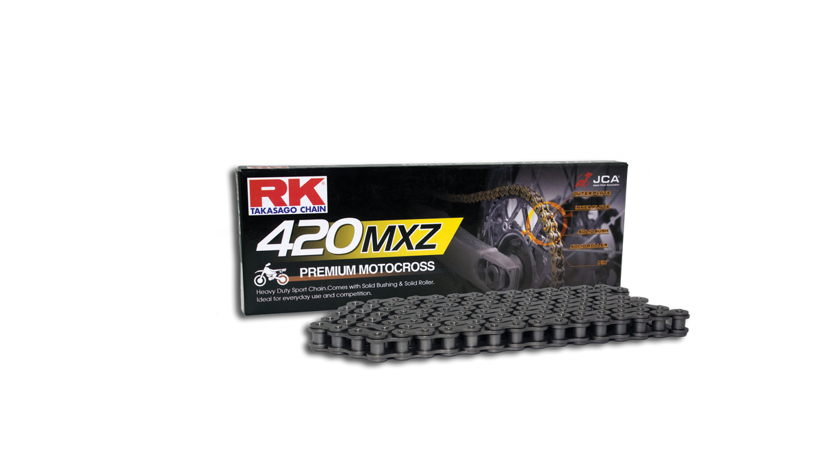 Cadena de transmisión Rk Takasago 420MXZ4-120 CL ​​GOLD 120 eslabones