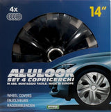 Cora Satz mit 4 Radkappen, 14 Zoll, Delta, Schwarz