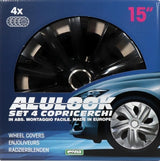 Cora Set of 4 15'' Delta Black Wheel Covers