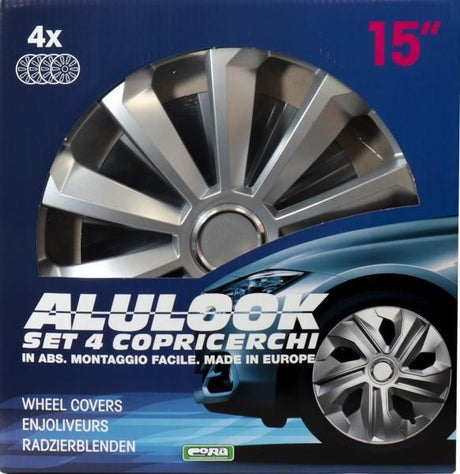 Cora Set of 4 15'' Fame Silver Wheel Covers