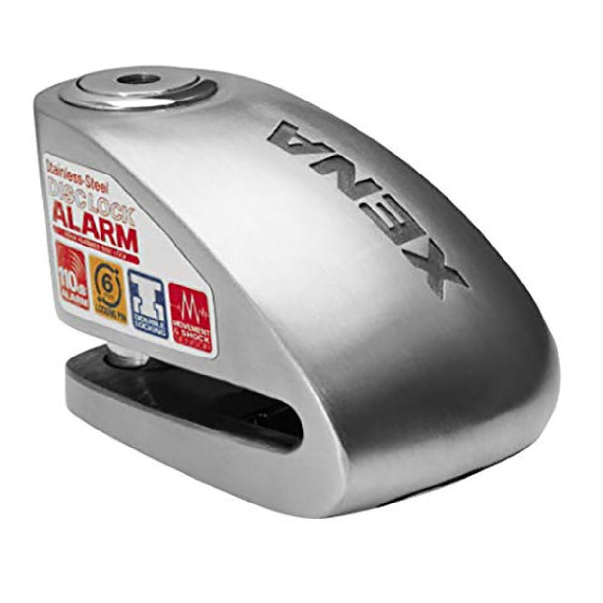 Xena XX16 Alarm Motorrad-Diebstahlsicherung mit Bremsscheibenschloss – 6-mm-Stift