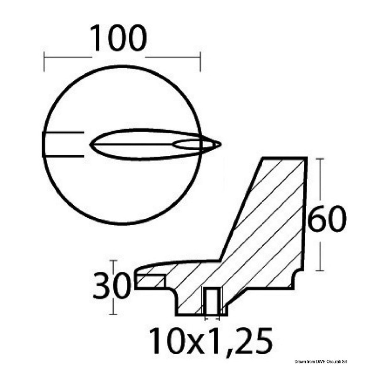 Osculati Richtungsflosse für Yamaha 200/300 PS 43.252.92