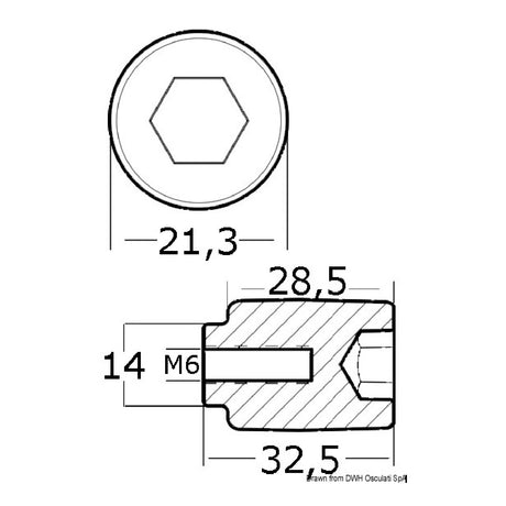 Osculati Anodo cilindro Yamaha/Mariner 80/225 HP 43.260.05