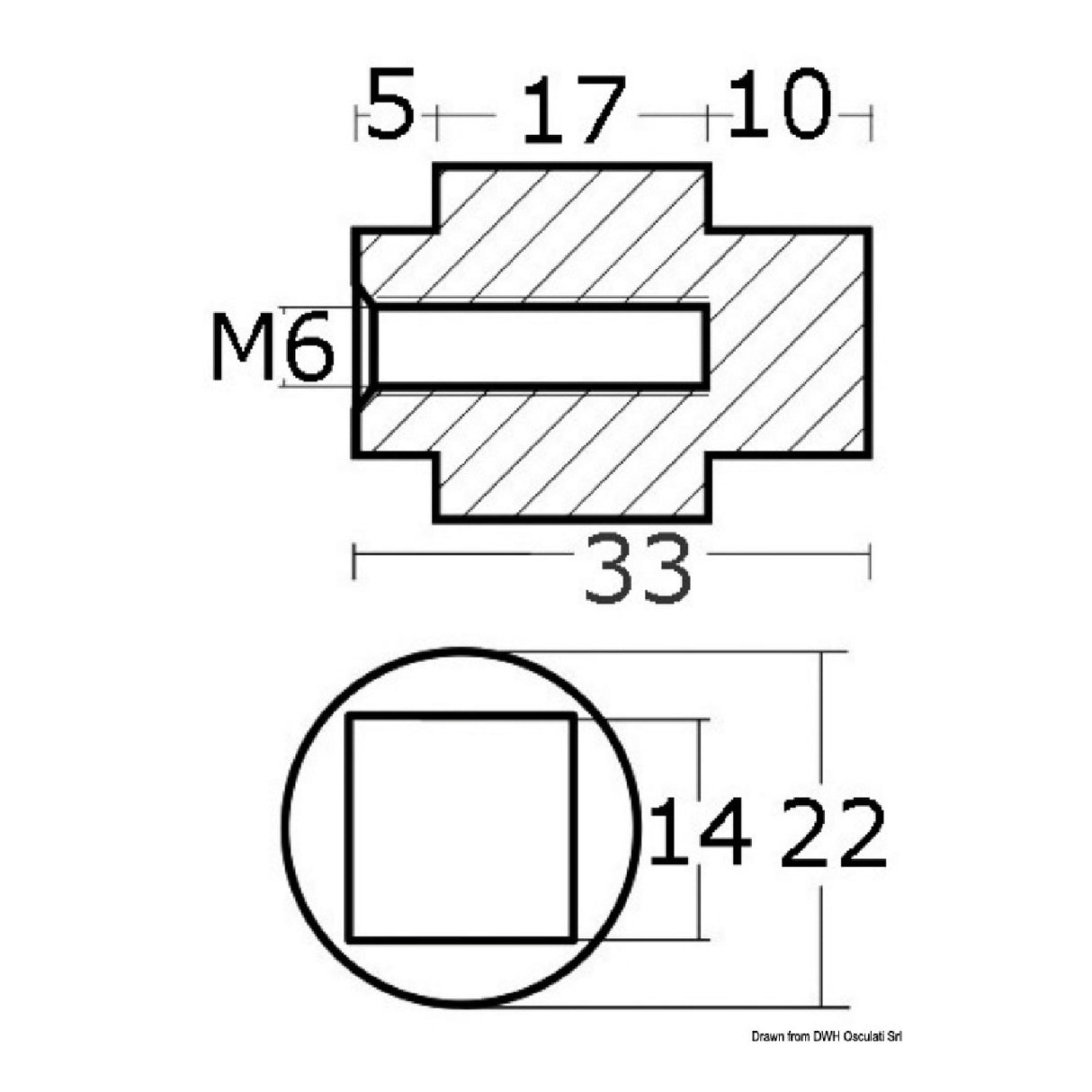 Osculati Zylinderanode für Selva 80/200 PS 43.260.07