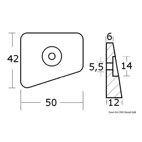 Osculati Doppio zinco per Johnson/Evinrude 43.316.10