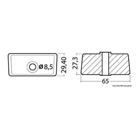 Osculati Anodo Cubo piede OMC / JOHNSON / EVINRUDE 43.317.20