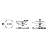 Osculati Pinna piatta per MERCURY / MARINER / MERCRUISER Alpha/Bravo/Verado 35/300 HP 43.423.00
