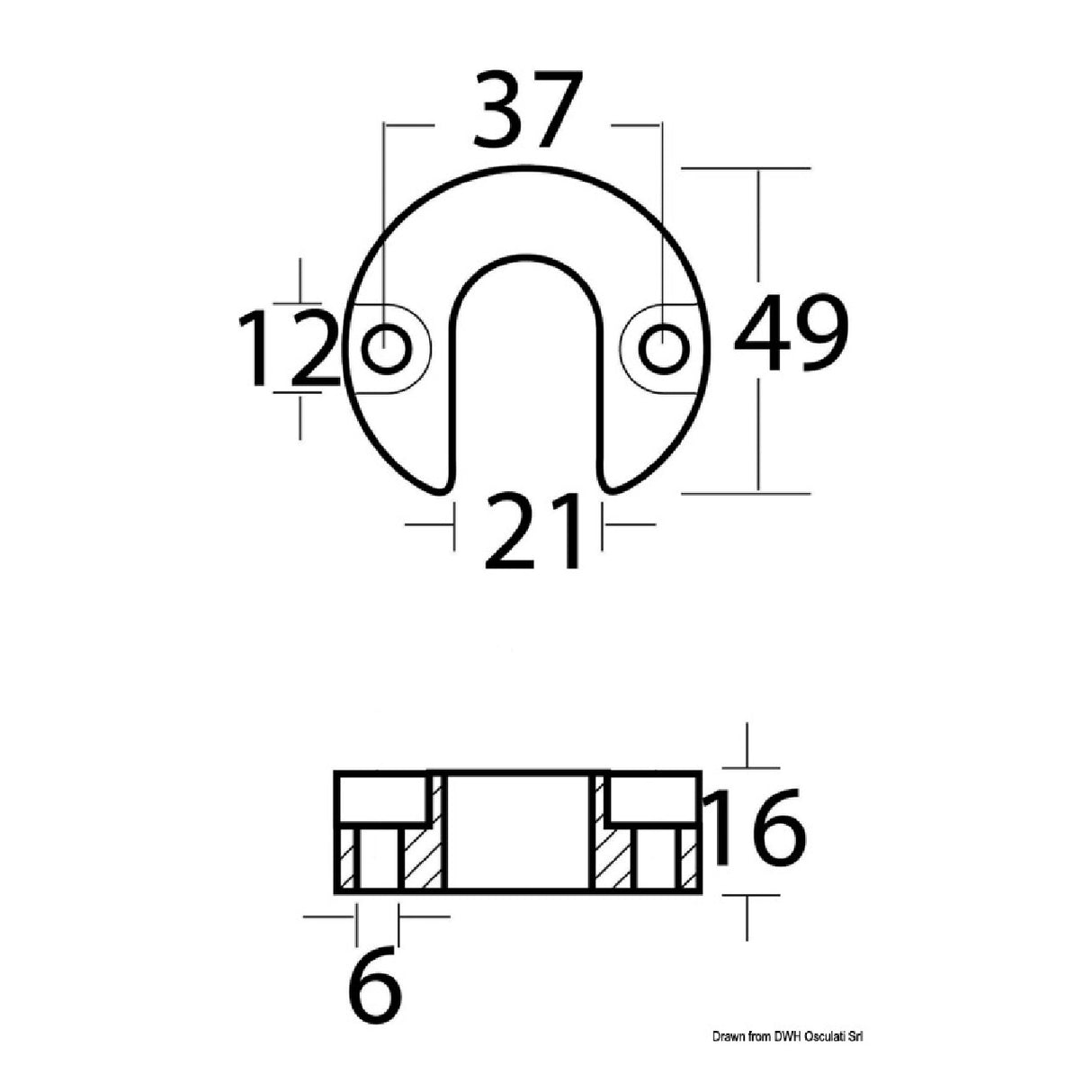 Osculati Anodo piede per Mercruiser/Alpha 43.424.01