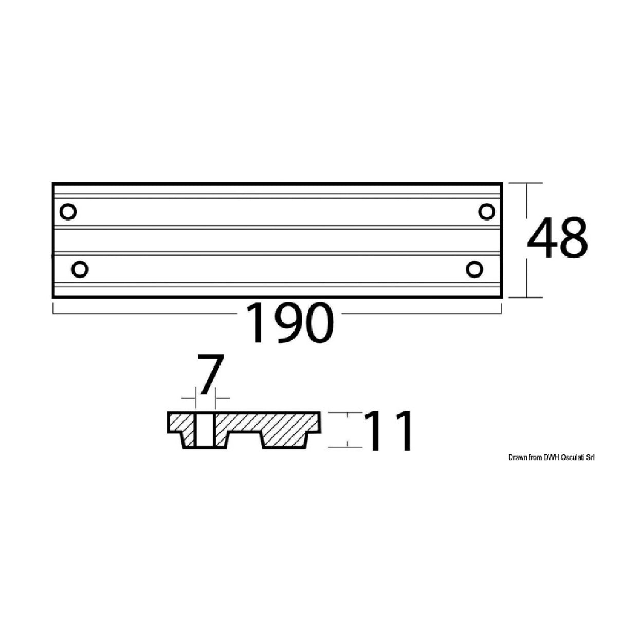 Osculati Anode for Mercury/Mariner FB engine bar 30/200 HP 43.434.10