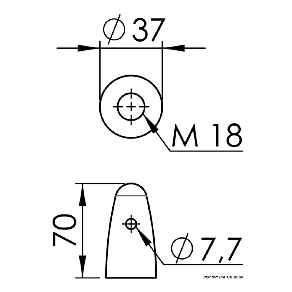 Osculati Ogiva in zinco per Elica Volvo 43.513.00