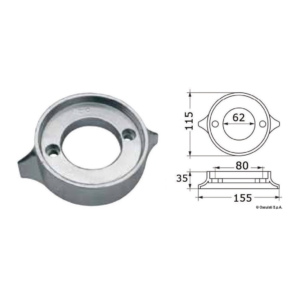Osculati Ánodo del collarín del pie VOLVO 280/290 43.528.00