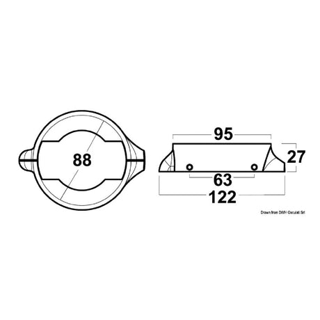 Osculati Anodi Collare Volvo Penta a 2 pezzi Sail Drive 120 con 4 viti M4X20 inox 43.529.12