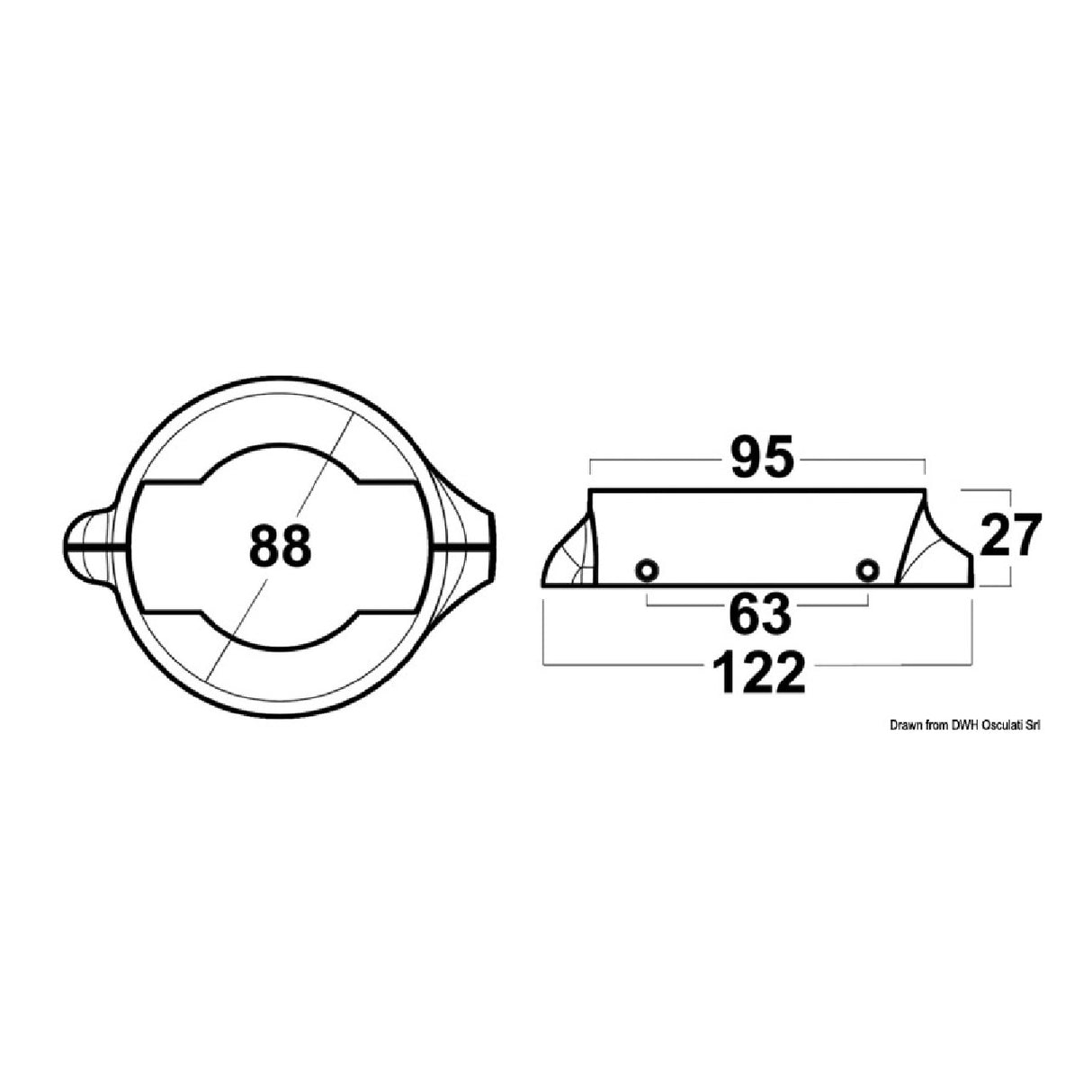 Osculati Anodi Collare Volvo Penta a 2 pezzi Sail Drive 120 con 4 viti M4X20 inox 43.529.12