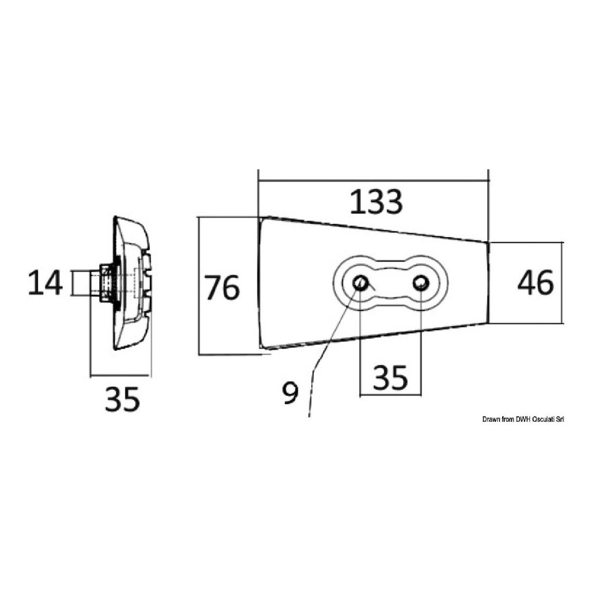 Osculati Anode für Volvo DP/DPH-Antrieb 43.554.13