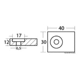 Osculati OMC / JOHNSON / EVINRUDE 40/50 HP 4-stroke shaft plate 43.903.20