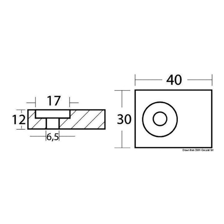 Placa de eje de 4 tiempos Osculati OMC / JOHNSON / EVINRUDE 40/50 HP 43.903.20