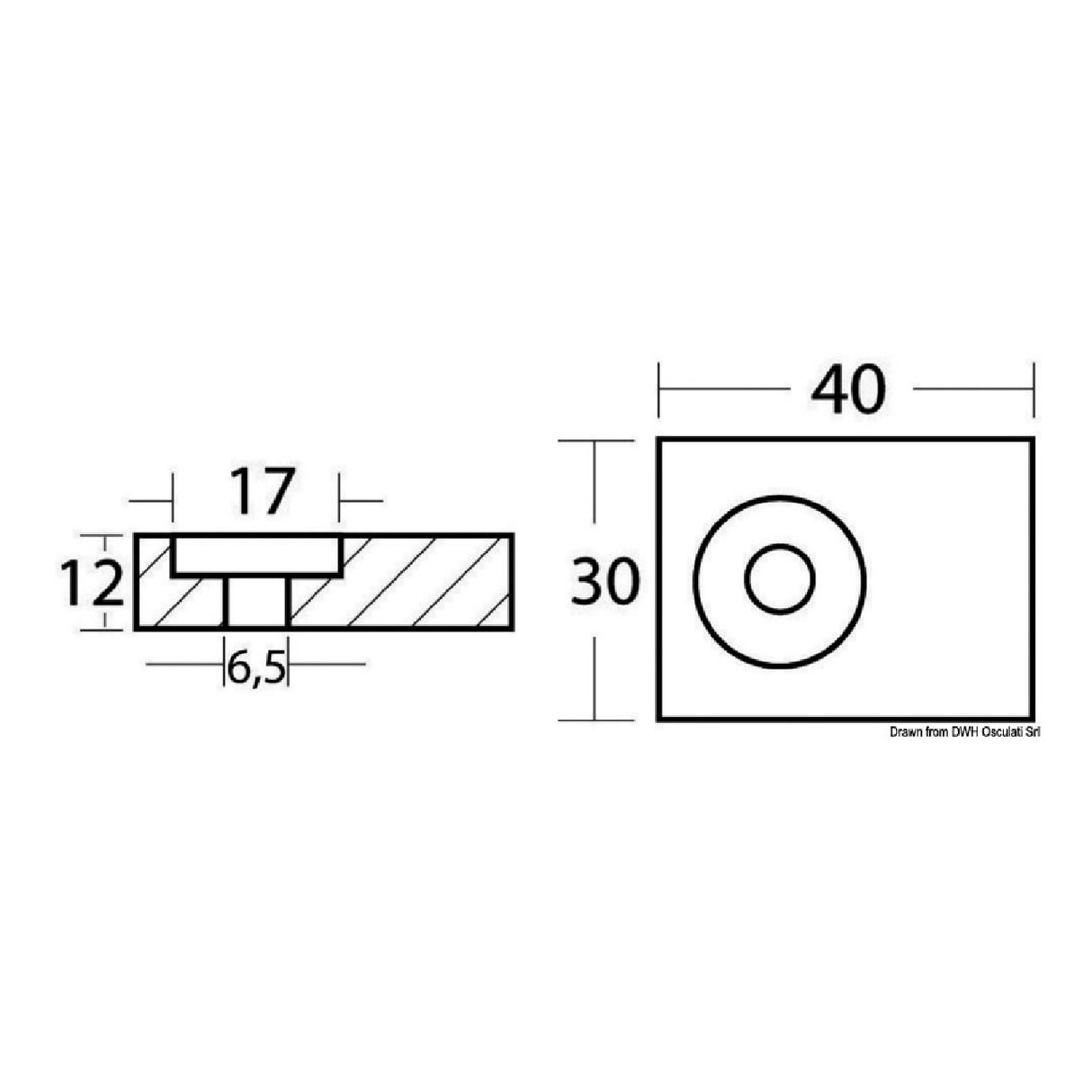 Placa de eje de 4 tiempos Osculati OMC / JOHNSON / EVINRUDE 40/50 HP 43.903.20