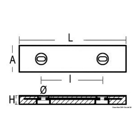 Osculati Ánodo rectangular atornillable 43.920.01