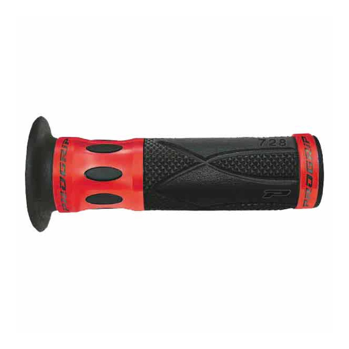 Puños universales para motocicleta Progrip Road perforados 728 rojos