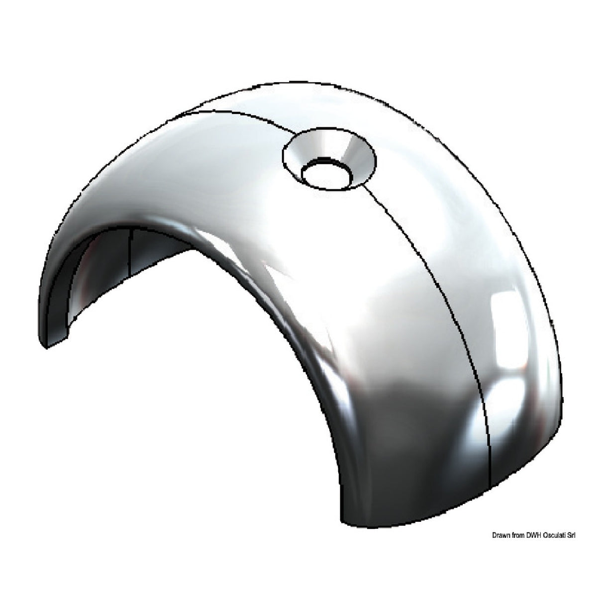Cubrejuntas de acero inoxidable Osculati para guardabarros radial 44.042.15