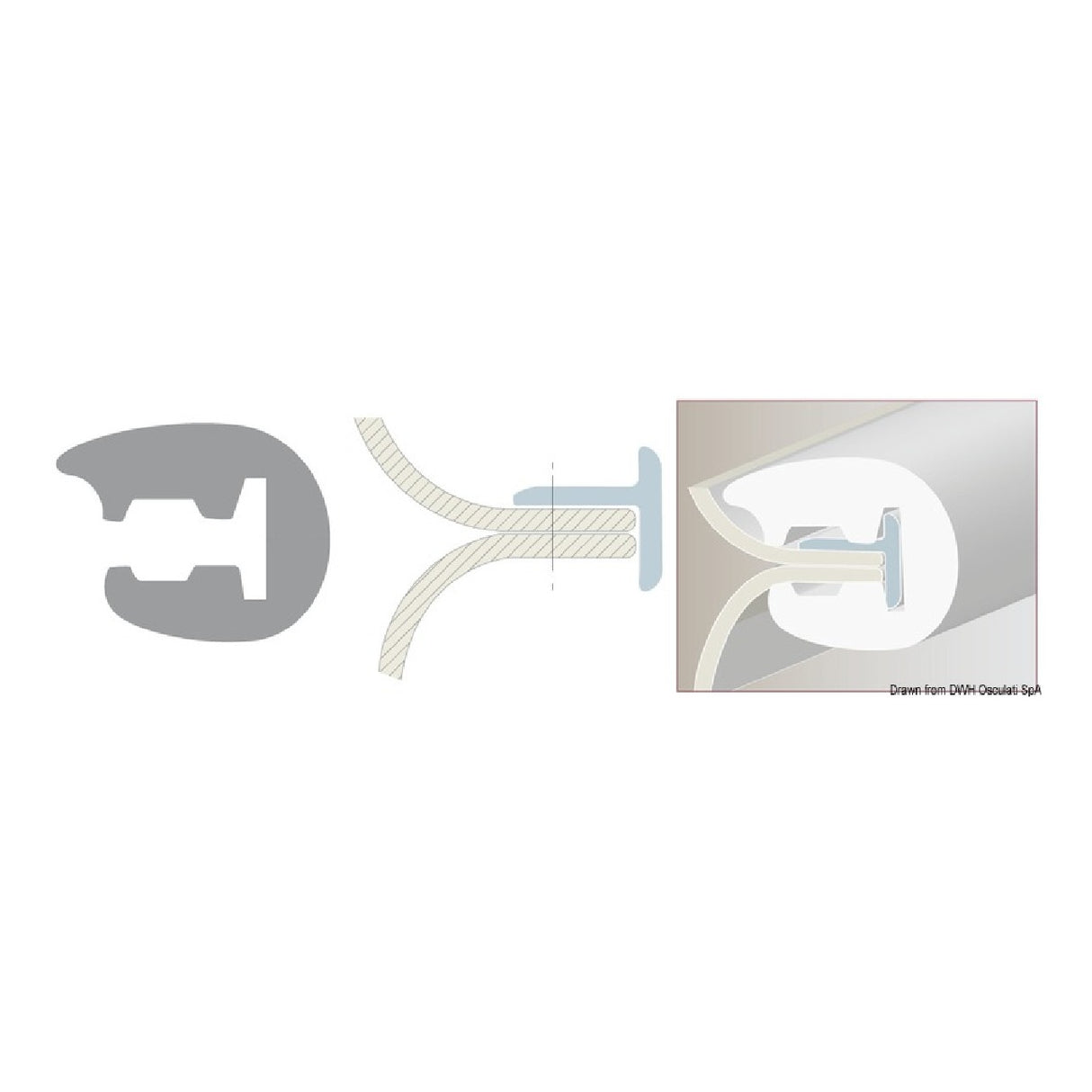 Osculati Profilo parabordo PVC 33 x 30 mm nero 44.488.00 - 1 Bobina da 24 metri 44.488.00