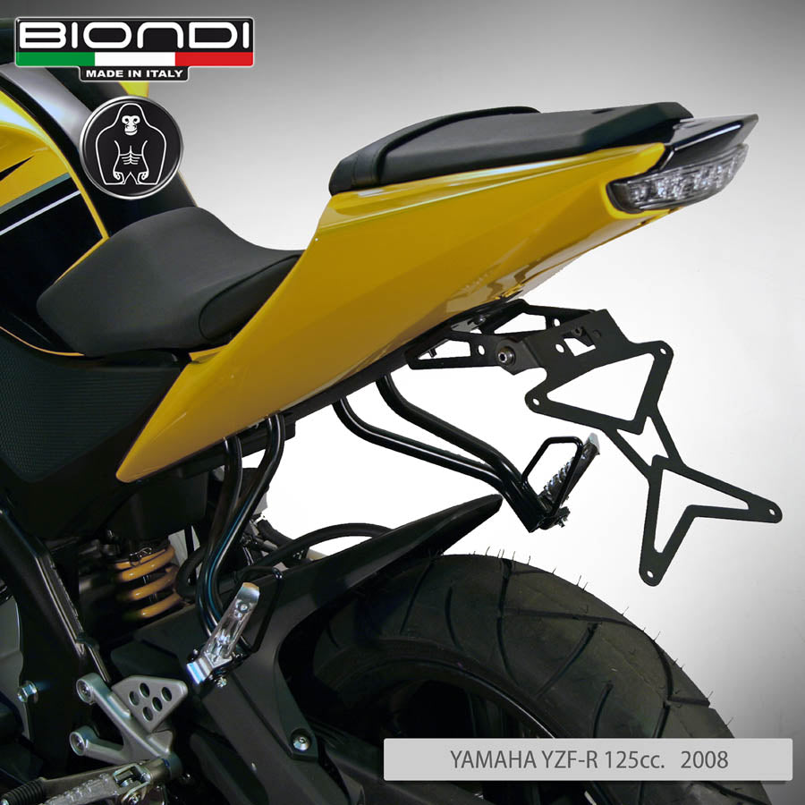 Biondi Portatarga Moto Regolabile Acciaio Nero Yamaha YZF-R 125 2008-2013