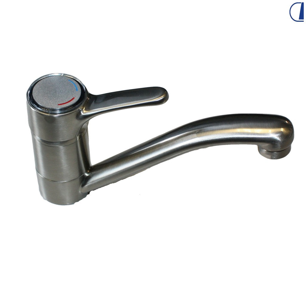 Di-Tec Miscelatore monoleva Royal nickel spazzolato canna 19 cm con flessibili JG