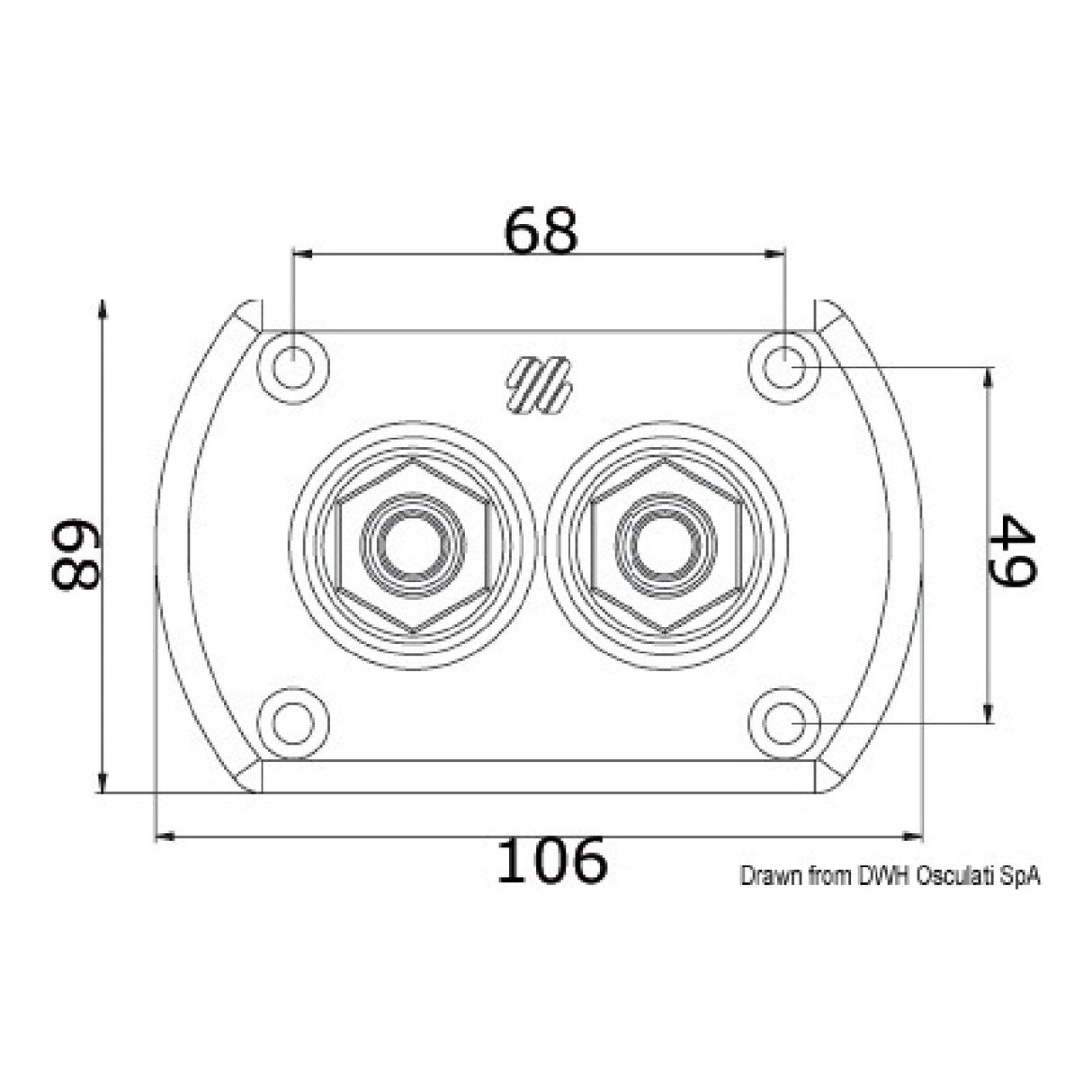 Ultraflex Watertight Double Hydraulic Hose Bulkhead Kit for Steering System