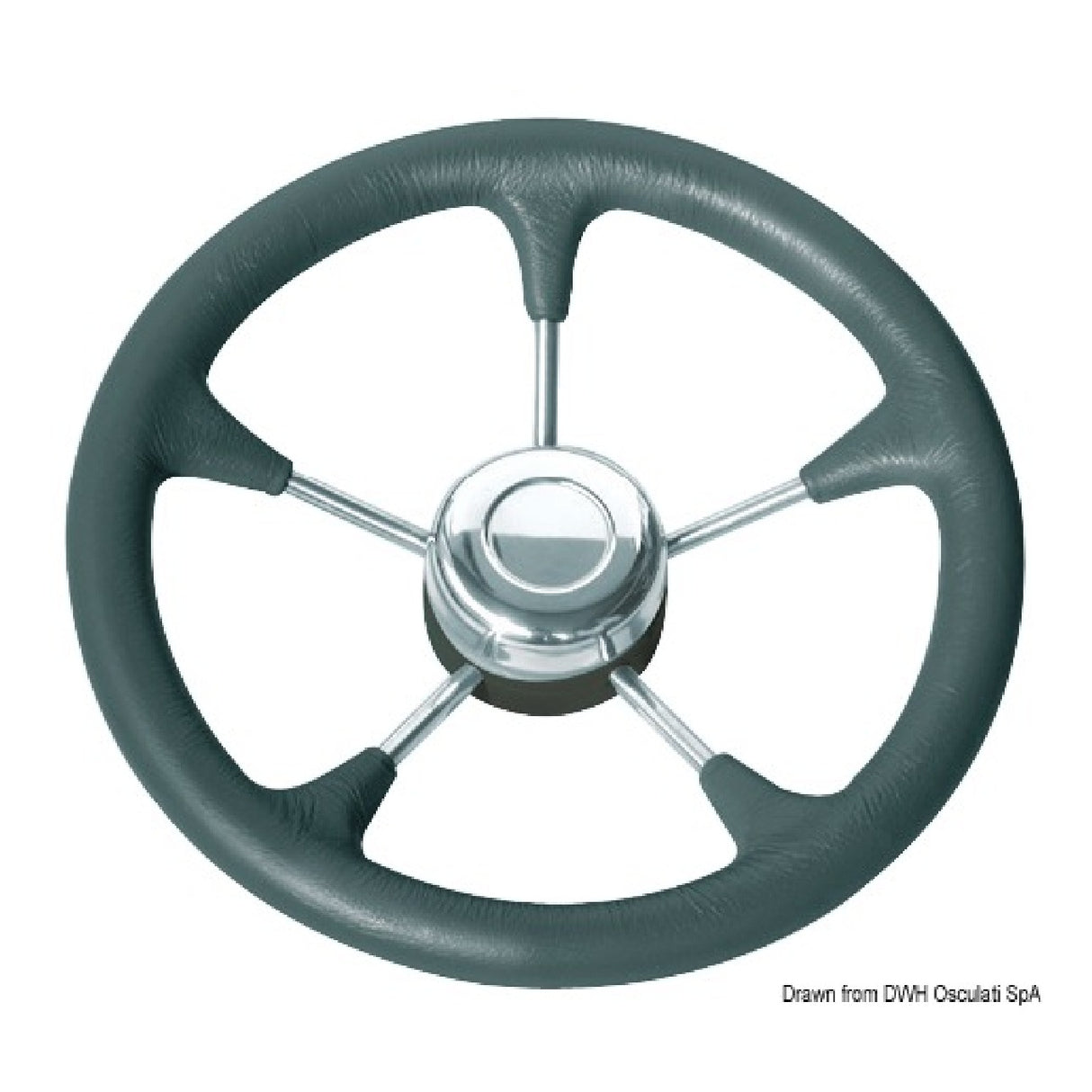 Osculati Soft polyurethane steering wheel with stainless steel spokes 45.127.01