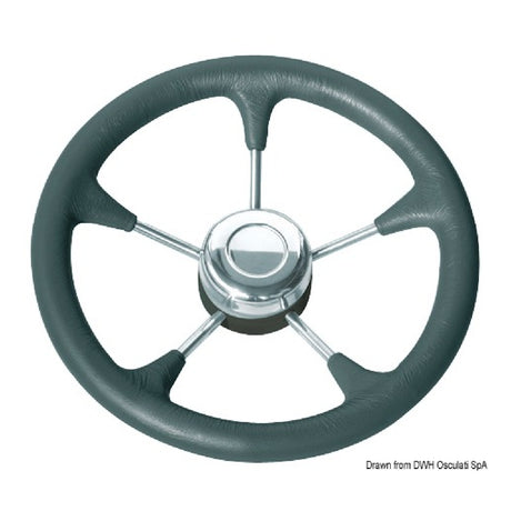 Osculati Soft polyurethane steering wheel with stainless steel spokes 45.127.01
