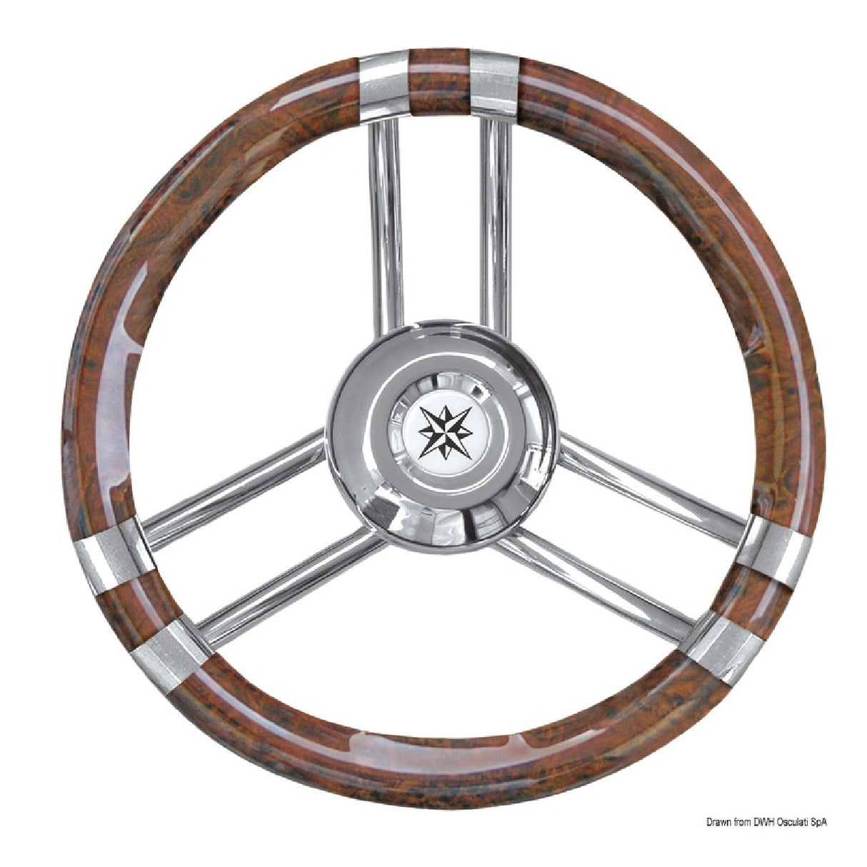 Osculati Steering Wheel C with Stainless Steel Spokes 350 mm 45.137.01