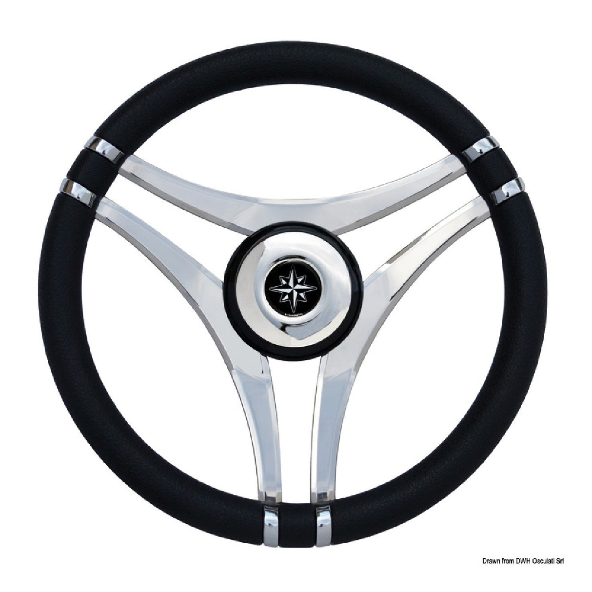 Osculati Volante Impact con razze in acciaio inox 350 mm 45.141.01