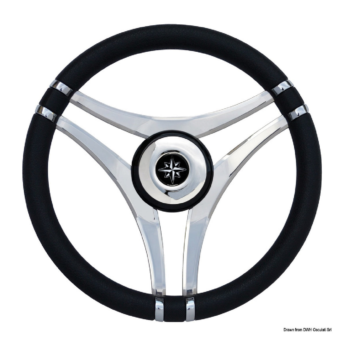 Osculati Volante Impact con razze in acciaio inox 350 mm 45.141.01