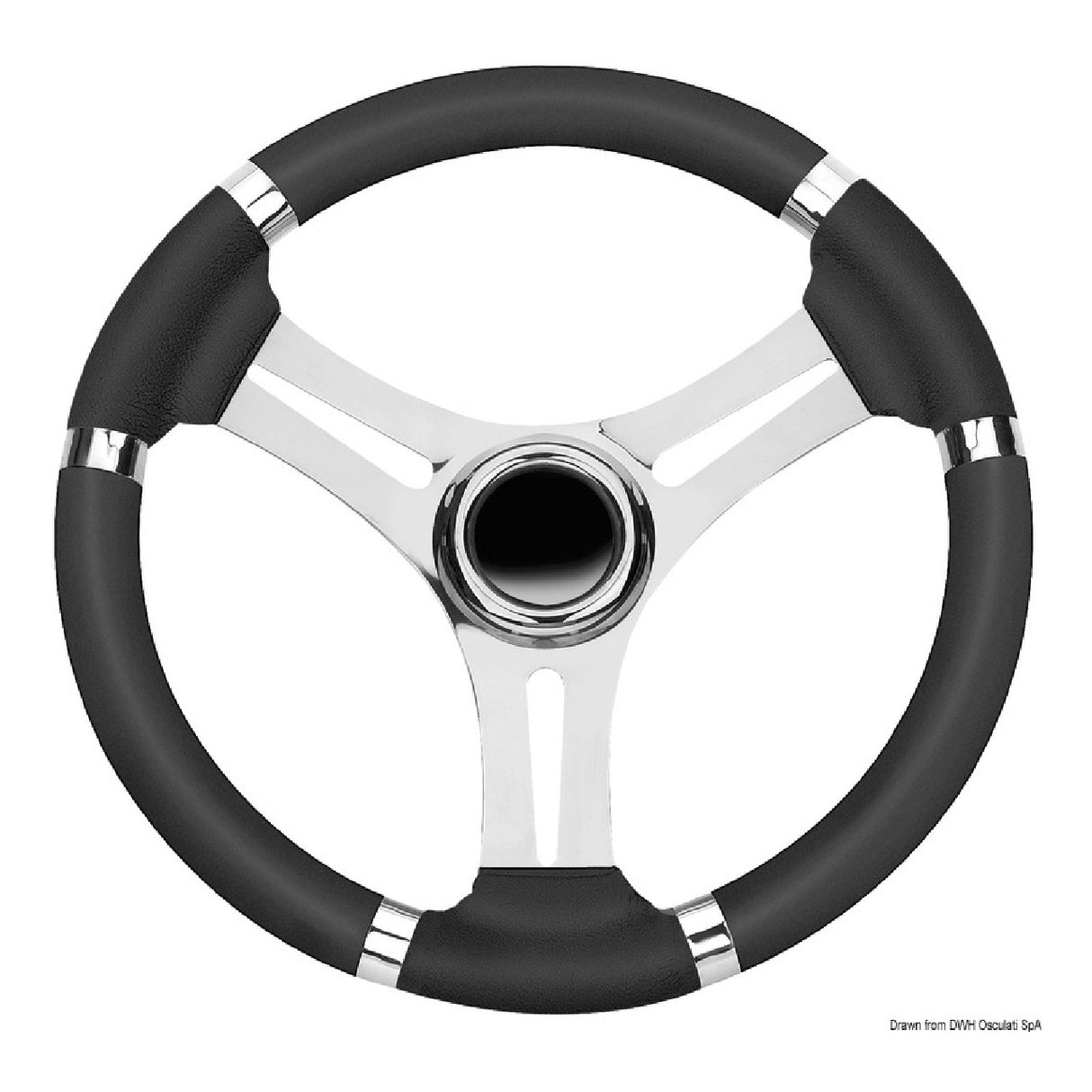Volante Osculati B con radios de acero inoxidable 350 mm 45.136.02