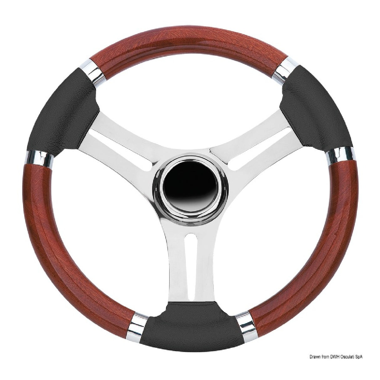Volante Osculati B con radios de acero inoxidable 350 mm 45.136.02