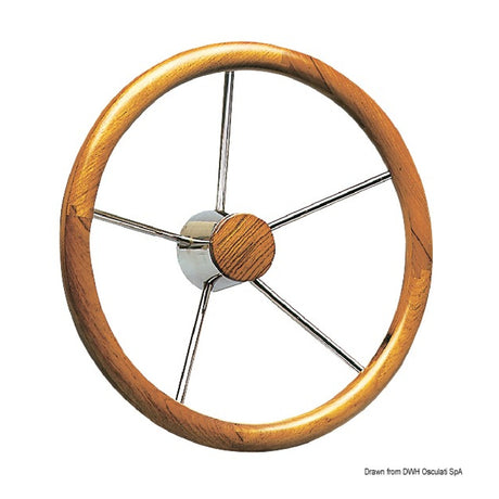 Timone in teak a grosso diametro con cerchio esterno  Osculati 45.165.02 45.165.02