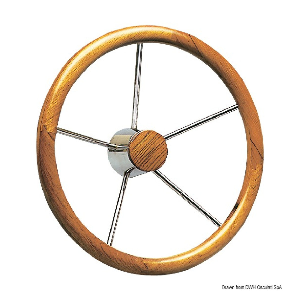 Timone in teak a grosso diametro con cerchio esterno  Osculati 45.165.02 45.165.02
