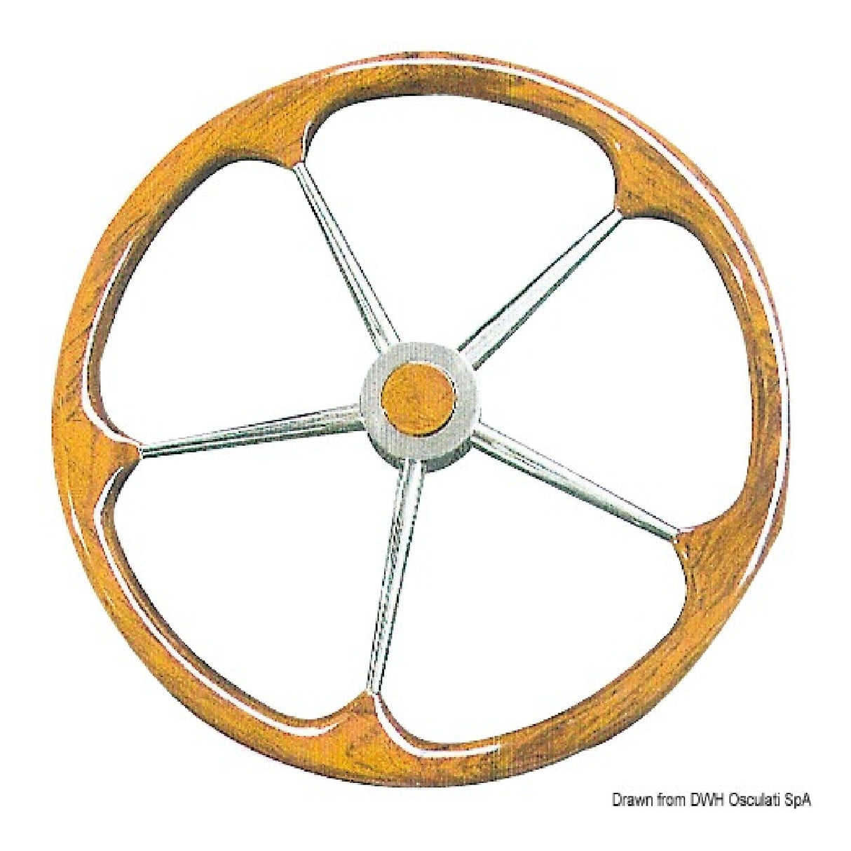 Osculati Timone con cerchio esterno in teak 45.167.01