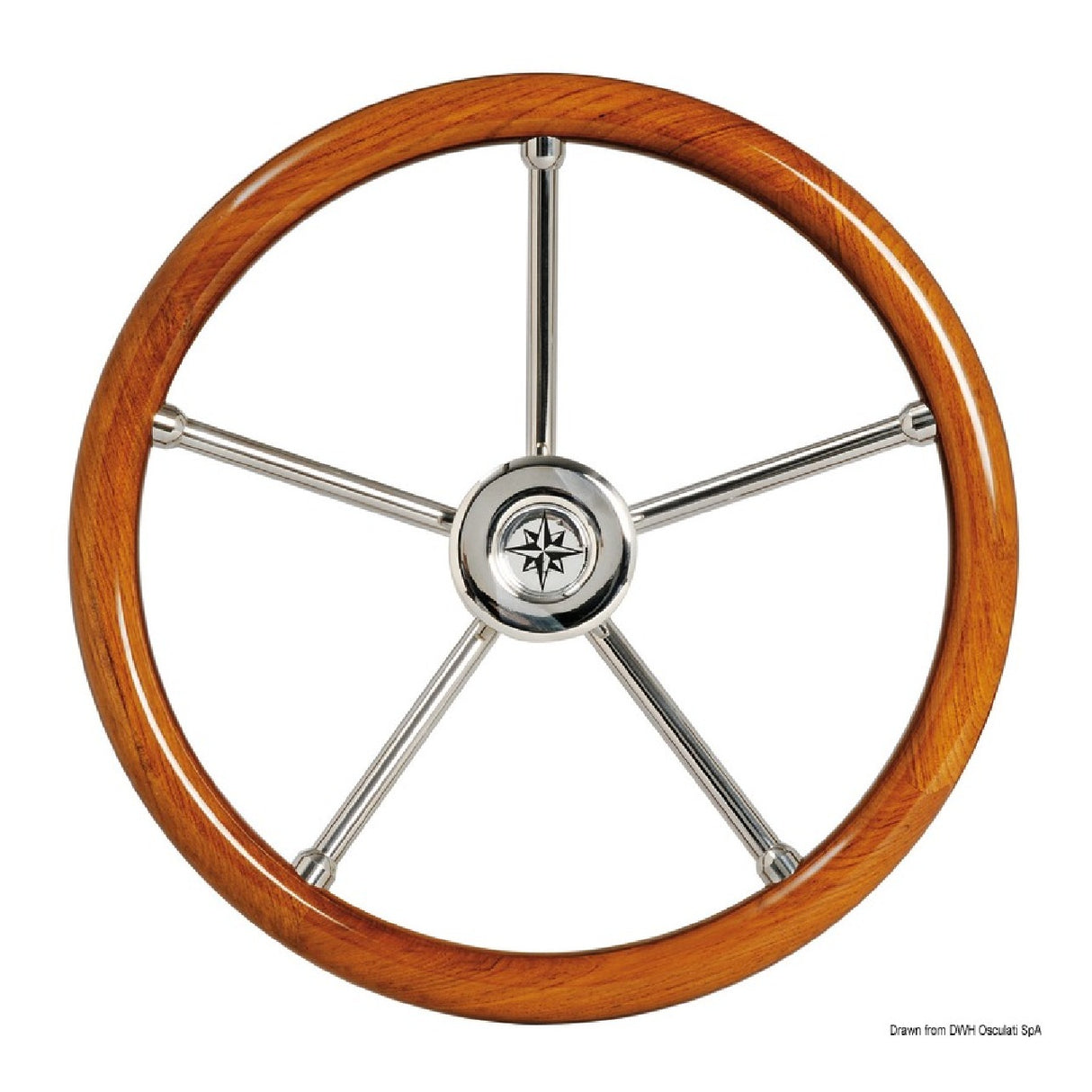 Osculati Volante con corona in teak 45.168.01