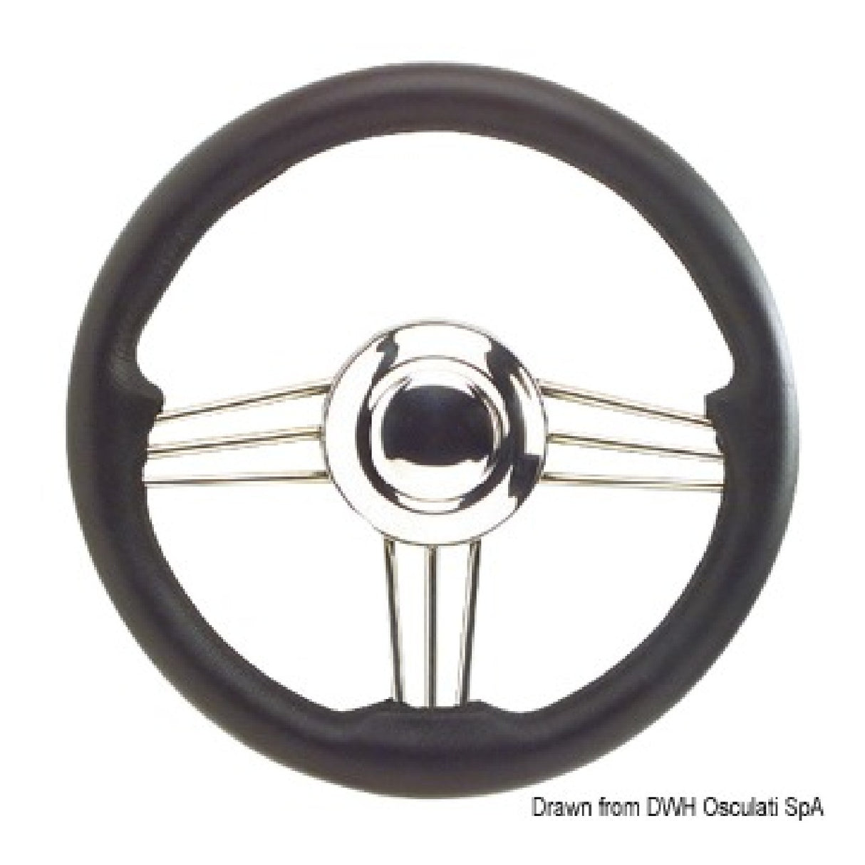 Osculati Steering wheel with mirror-polished stainless steel structure 350 mm 45.152.01