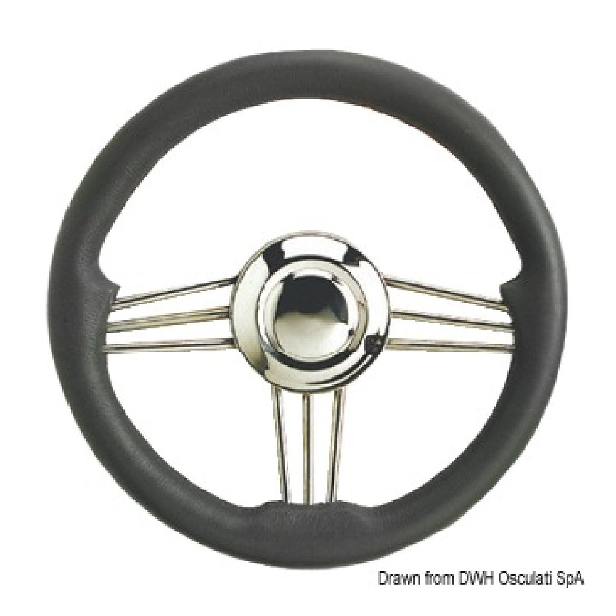 Osculati Steering wheel with mirror-polished stainless steel structure 350 mm 45.152.01
