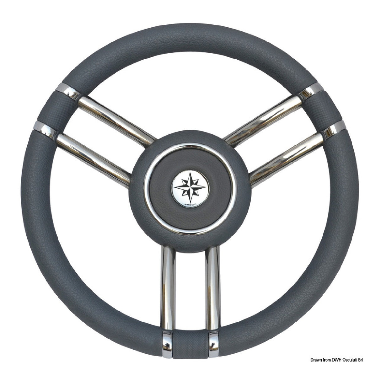 Osculati Apollo steering wheel in stainless steel and polyurethane 350 mm 45.178.11