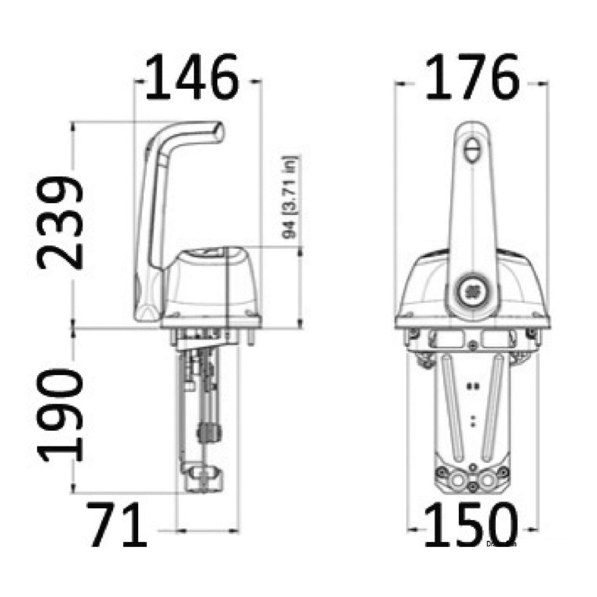 Ultraflex B501 Universal-Einmotoren-Einhebel-Box