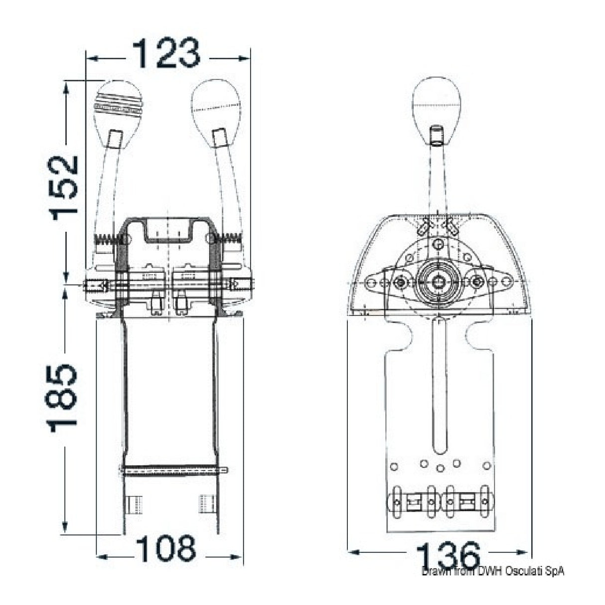 Caja de control Osculati para controlar un motor 45.340.02
