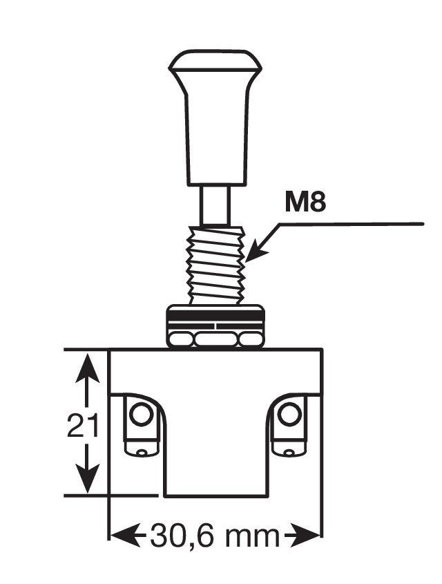 Lampa Interruttore tira-spingi - 12/24V - 10A 45551